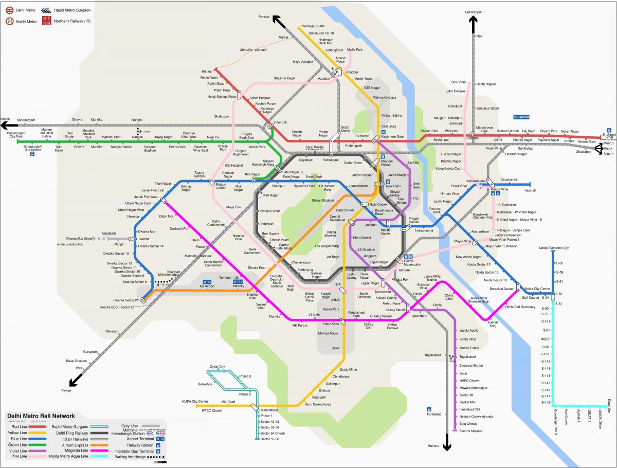 Mappa delle stazioni ferroviarie di Nuova Delhi