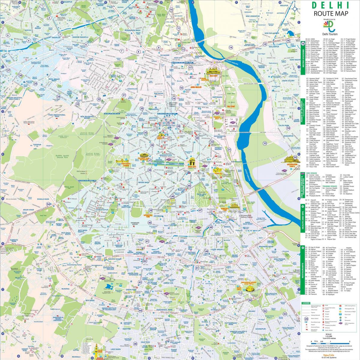 Mappa stradale di Nuova Delhi