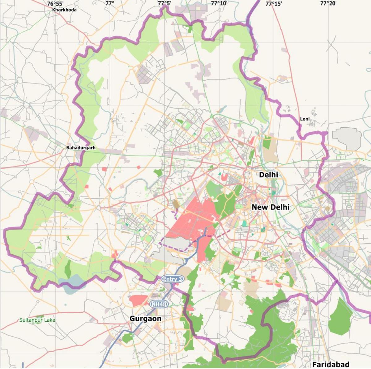 Mappa della città di Nuova Delhi