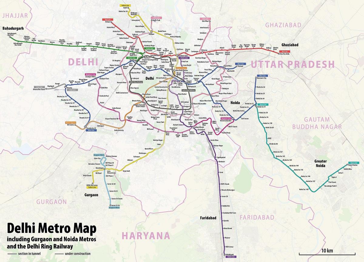 Mappa delle stazioni della metropolitana di Nuova Delhi