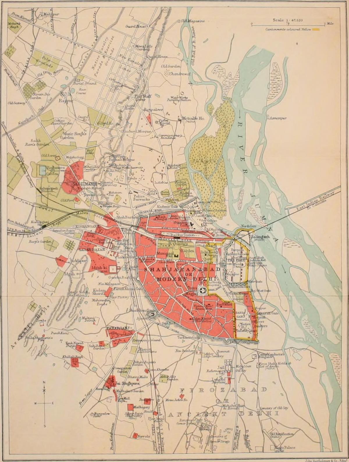 Mappa storica di Nuova Delhi